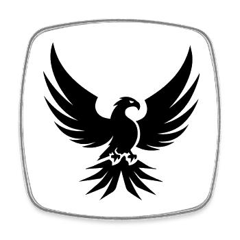 Adler Adlerkopf - Viereckiger Kühlschrankmagnet - Weiß - Vorne