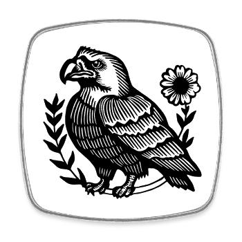 Eagle Eagle Head - Square fridge magnet - white - Front