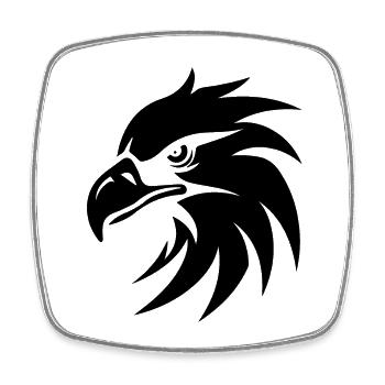 Eagle Eagle Head - Square fridge magnet - white - Front