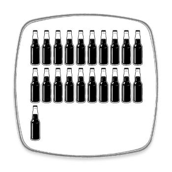 21 Beer Bottles - Beer - 21 Years - 21st Birthday - Square fridge magnet - white - Front