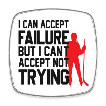 Design de hockey sur glace cool avec un dicton motivant - Magnet carré - blanc - Devant