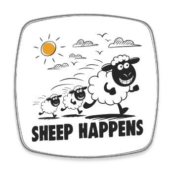 Funny Sheep Sheep Happens - Magnet carré - blanc - Devant