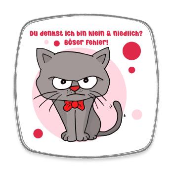You think I'm small and cute? Bad mistake - Square fridge magnet - white - Front