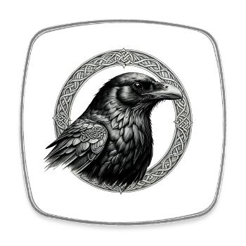 Raven with Celtic Knot 02 - Square fridge magnet - white - Front