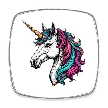 Magic Unicorn 02 - Square fridge magnet - white - Front