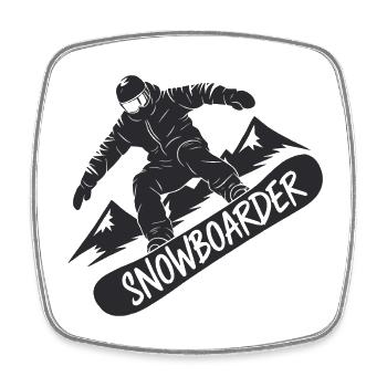 Snowboarders Snowboarding Snowboarding Winter sports - Square fridge magnet - white - Front
