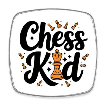Chess Kid Chess Kids Sayings Quotes - Square fridge magnet - white - Front