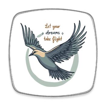 Laissez vos rêves prendre leur envol Oiseau mouette - Magnet carré - blanc - Devant