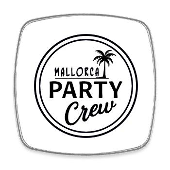 Mallorca Party Crew Sommer, Sonne & Partyfeeling - Viereckiger Kühlschrankmagnet - Weiß - Vorne