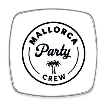 Mallorca Party Crew Sommer, Sonne & Partyfeeling - Viereckiger Kühlschrankmagnet - Weiß - Vorne
