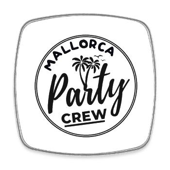 Mallorca Party Crew Sommer, Sonne & Partyfeeling - Viereckiger Kühlschrankmagnet - Weiß - Vorne