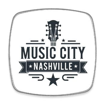Music City Nashville Guitar Tennessee - Square fridge magnet - white - Front