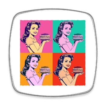 Cuisson Gâteau Cuisson Reine Cuisson Fée Boulanger Pop Art - Magnet carré - blanc - Devant