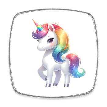 Cute Unicorn - Viereckiger Kühlschrankmagnet - Weiß - Vorne