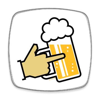 XFinger Symbol L3 - Square fridge magnet - white - Front