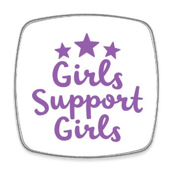 Girls Support Girls Statement Freundschaft - Viereckiger Kühlschrankmagnet - Weiß - Vorne