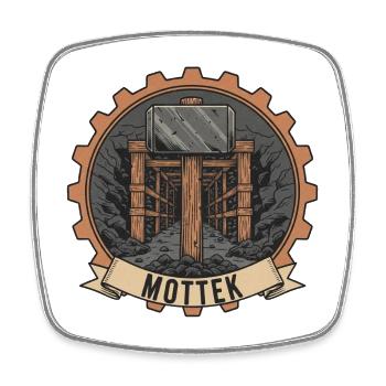 Mottek Mining Tunnel Logo - Square fridge magnet - white - Front