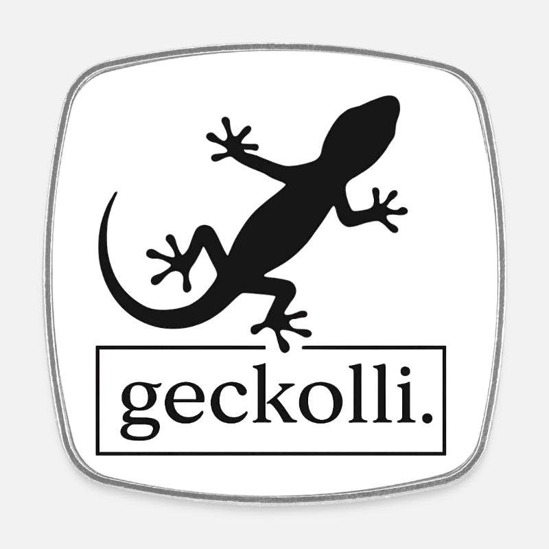 Gecko - Magnet carré - blanc