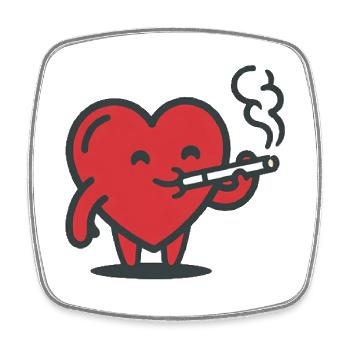 logo coeur - Magnet carré - blanc - Devant