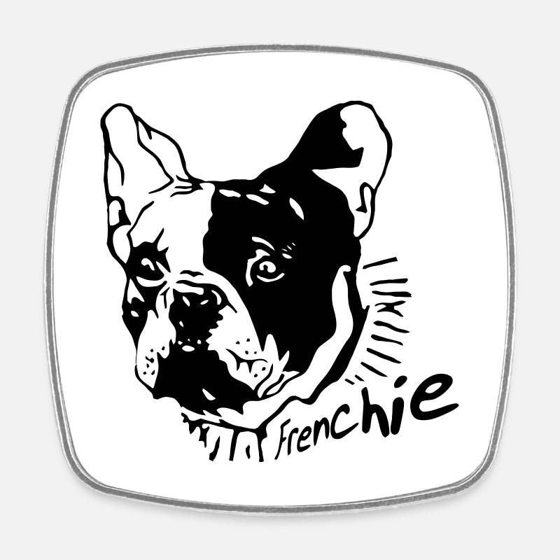 Frenchie - Square fridge magnet - white