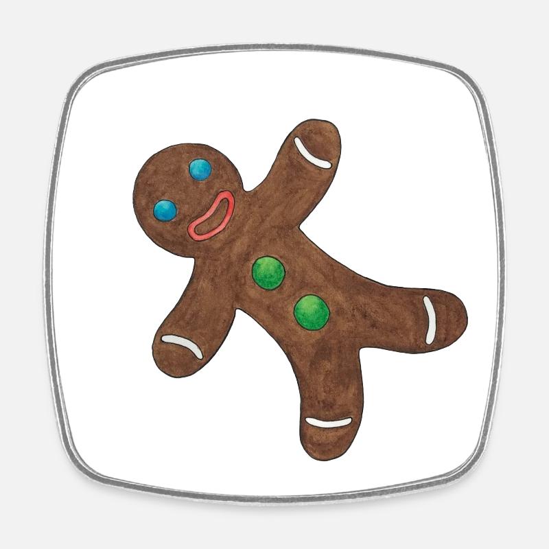 Gingerbread man - Square fridge magnet - white