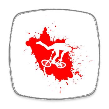 Bikedancer Red - Square fridge magnet - white - Front