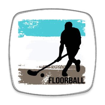 floorball floorballteam floorball player floorball player floorball - Square fridge magnet - white - Front