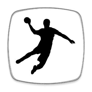 Handball - Viereckiger Kühlschrankmagnet - Weiß - Vorne