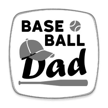 Baseball dad (Spielball, Baseballkappe, Baseballsc - Viereckiger Kühlschrankmagnet - Weiß - Vorne