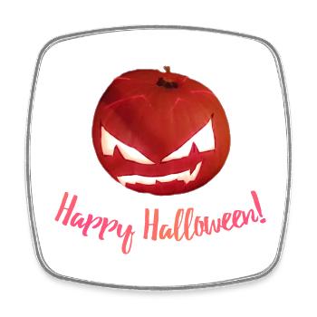 Kürbis Happy Halloween - Viereckiger Kühlschrankmagnet - Weiß - Vorne