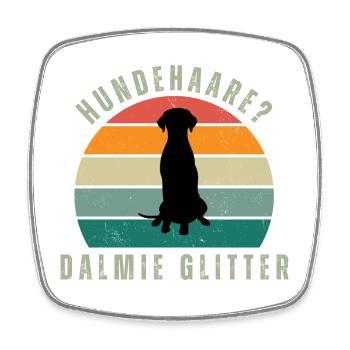 Dalmie Glitter Retro Sunset - Viereckiger Kühlschrankmagnet - Weiß - Vorne