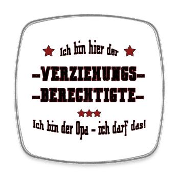 Verziehungsberechtigtern - ich bin der Opa - Viereckiger Kühlschrankmagnet - Weiß - Vorne