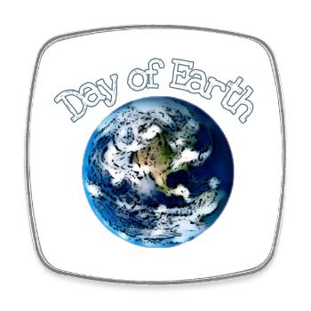 Tag der Erden Day of Earth - Square fridge magnet - white - Front