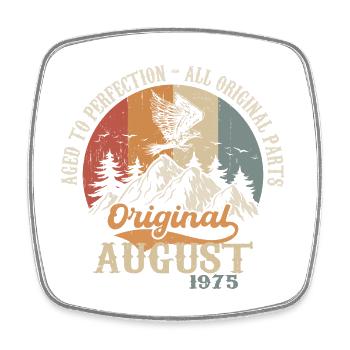 August 1975 Vintage Retro Geburtstag Geschenk 1975 - Viereckiger Kühlschrankmagnet - Weiß - Vorne