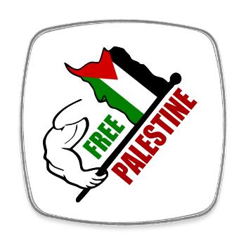 Free palestine - Magnet carré - blanc - Devant