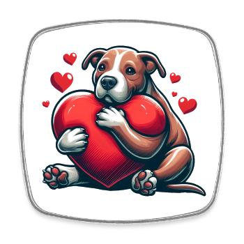 Cadeaux de Saint-Valentin Pitbull - Magnet carré - blanc - Devant