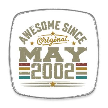 Vintage Mai 2002 Mai 2002 né en Mai 2002 Original - Magnet carré - blanc - Devant
