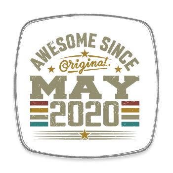 Jahrgang Mai 2020 Mai 2020 Jahrgang Mai 2020 Original - Viereckiger Kühlschrankmagnet - Weiß - Vorne