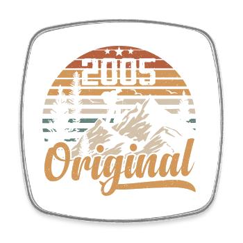 Original 2005 Retro 2005 Vintage 2005 Anniversaire - Magnet carré - blanc - Devant