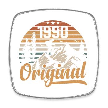 Original 1990er Retro 1990er Vintage 1990er Jahre Jubiläum - Viereckiger Kühlschrankmagnet - Weiß - Vorne