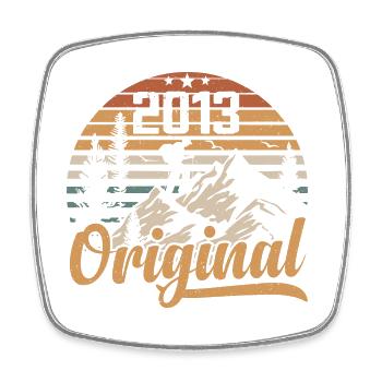 Original 2013 Retro 2013 Vintage 2013 Anniversaire - Magnet carré - blanc - Devant
