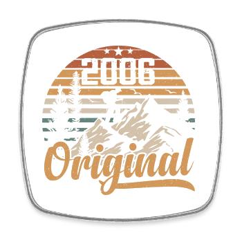 Original 2006 Retro 2006 Vintage 2006 Anniversary - Square fridge magnet - white - Front