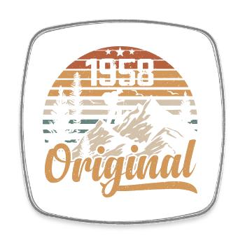Original 1958 Retro 1958 Vintage 1958 Birthday - Square fridge magnet - white - Front