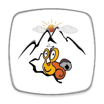 Mountain Snail - Square fridge magnet - white - Front