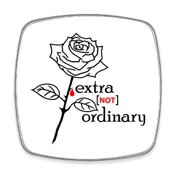 Rose extraordinary schwarz Flock - Viereckiger Kühlschrankmagnet - Weiß - Vorne