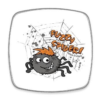 Fuzzy Spider - Viereckiger Kühlschrankmagnet - Weiß - Vorne
