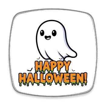 Joyeux fantôme d’Halloween - Magnet carré - blanc - Devant