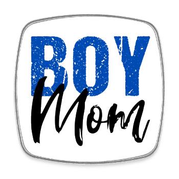 Boy Mom Sohn Mutter Mama - Viereckiger Kühlschrankmagnet - Weiß - Vorne