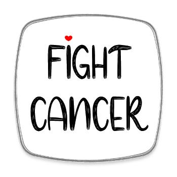 Fight Cancer Herz - Viereckiger Kühlschrankmagnet - Weiß - Vorne