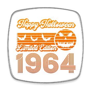 Halloween Pumpkin Birthday Year of Construction 1964 Vintage - Square fridge magnet - white - Front